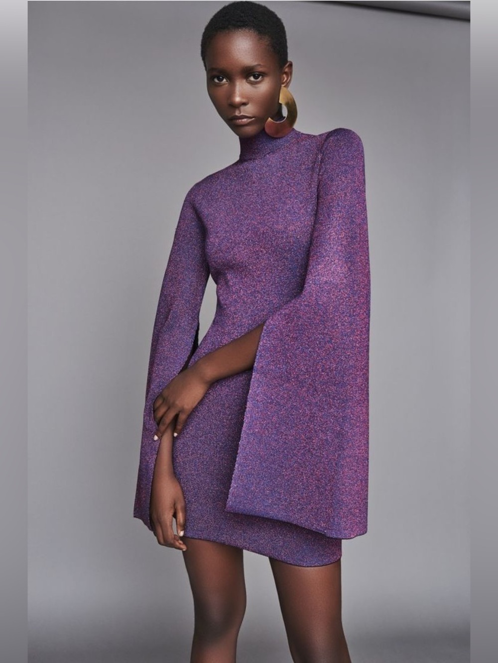 MY26 Solace London Purple Mini Sparkly Dress